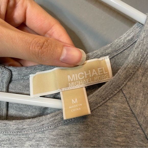 Michael Kors Gray zipper back short sleeve tshirt Women's Top size medium - Picture 5 of 10